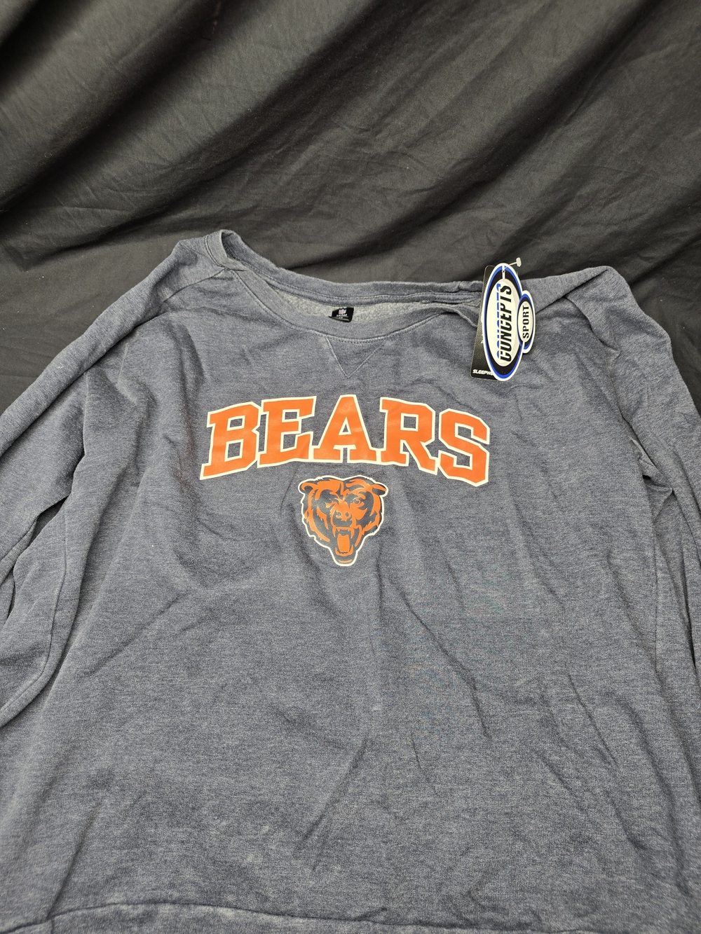 NWT NFL Chicago Bears Women's 4X Sleepwear Sweatshirt Gray BEARS Orange